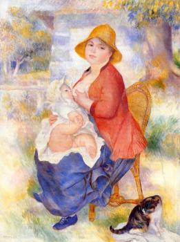 皮埃爾 奧古斯特 雷諾阿 Motherhood, Woman Breast Feeding Her Child 皮埃爾 奧古斯特 雷諾阿 Motherhood, Woman Breast Feeding Her Child
